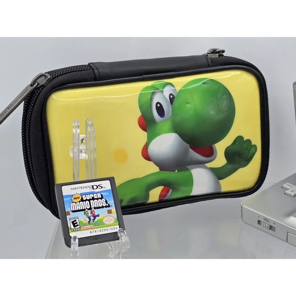 Nintendo DS Lite‎ Silver Bundle TESTED | USA Seller - NO CHARGER - W/ Mario Game